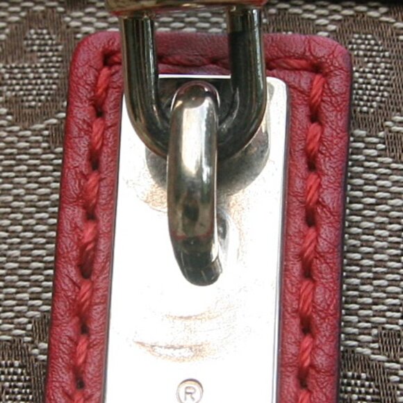 GUCCI BELLA TOTE BAG MONOGRAM CANVAS WITH RED LEATHER TRIM 100% AUTHENTIC - Picture 11 of 16